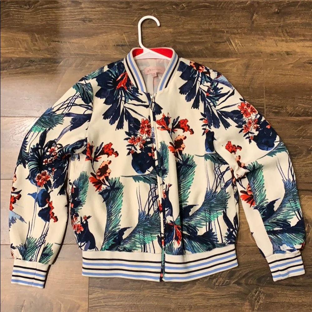 Floral bomber jacket.